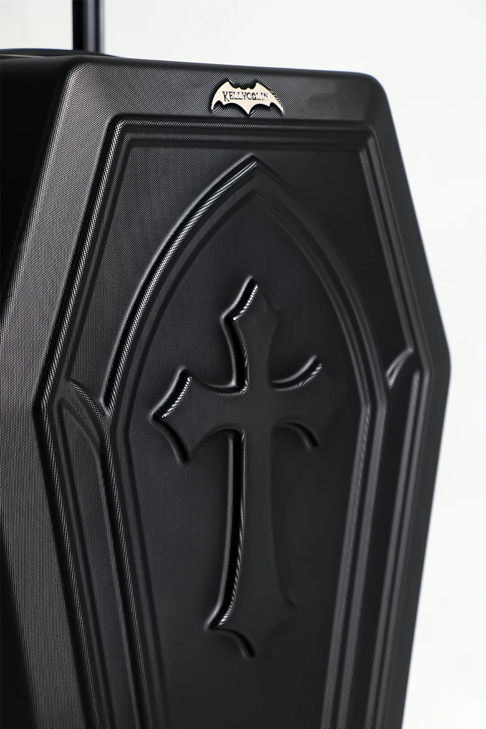 20 Inch Gothic Style Multifunctional Trolley Suitcase with Password Lock Coffin Shaped Storage Box