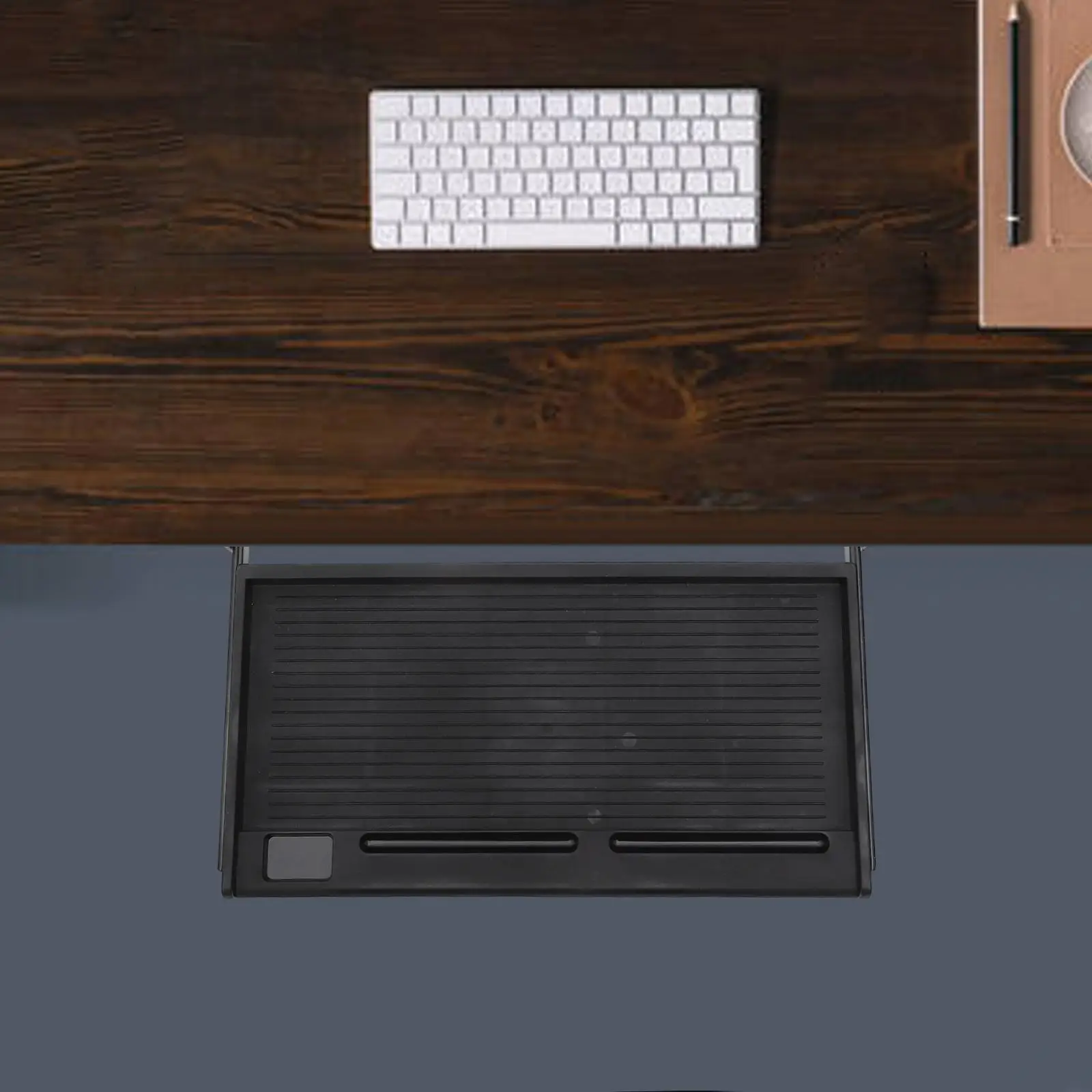 

Heavy Duty Under Desk Keyboard Drawer Slide Out Ergonomic Tray for L Shaped Desk with Storage