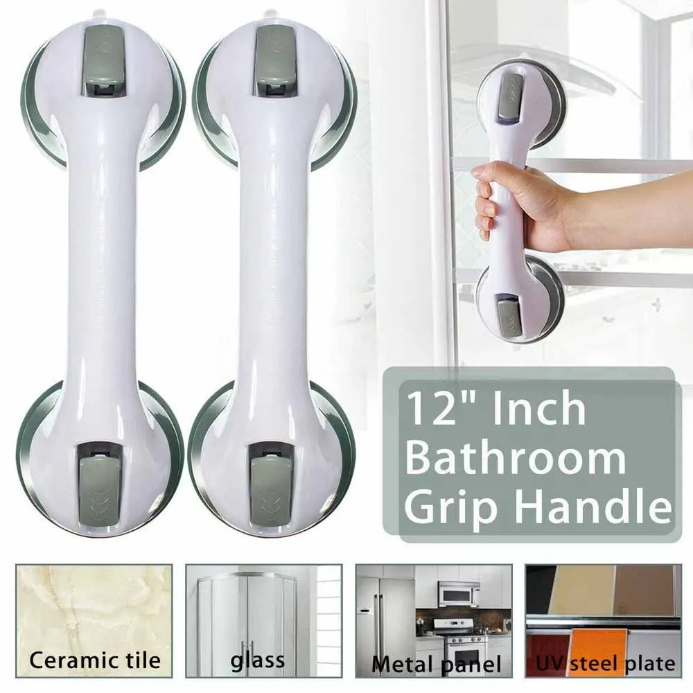 

2Pack Bath Safety Handle Suction Cup Handrail Grab Bathroom Grip Shower Bar Rail Anti Slip 300lbs For Kids and Elderly