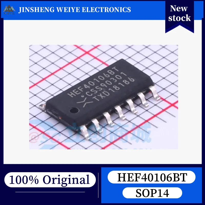 (50/200 Pieces) HEF40106 HEF40106BT SOP14 Six-Channel Inverting Schmitt Trigger Chip 100% New, Original, In Stock, Fast Shipping