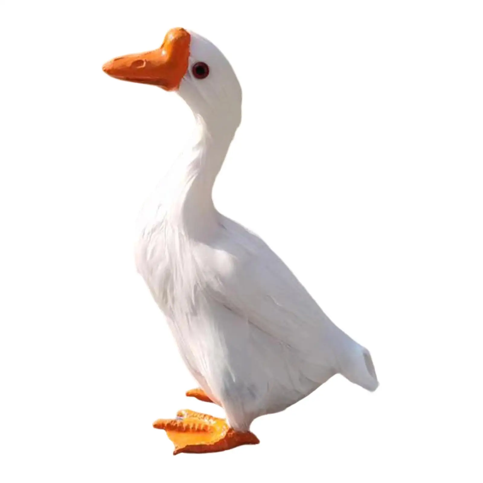 Goose Statue Bird Decoration Artificial Feather Figurine Animal Prop for Bookcase Easter Livingroom Teaching