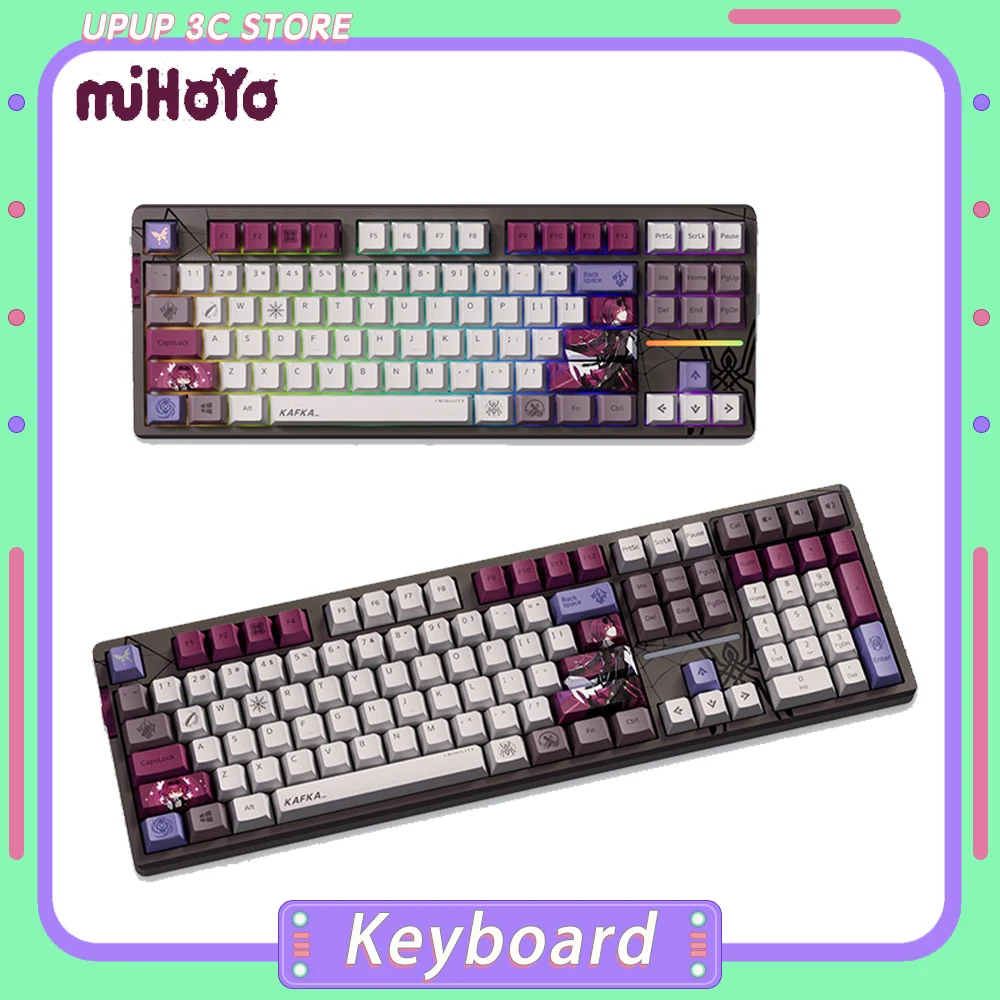 honkai star rail kafka teclado mecanico 108 teclas tri mode wireless bluetooth rgb custom pc acessorios gamer hotswop 01