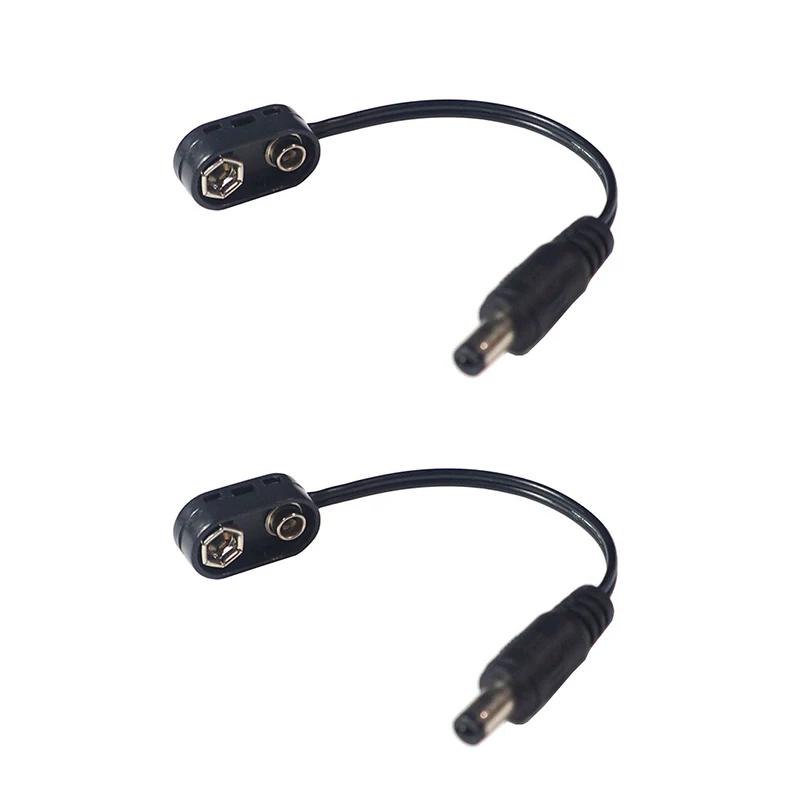 

9V Battery Clip Converter Male DCJack Plug Power Cable Snap Connector Guitar Effect Pedal Battery Power Supply Adapter