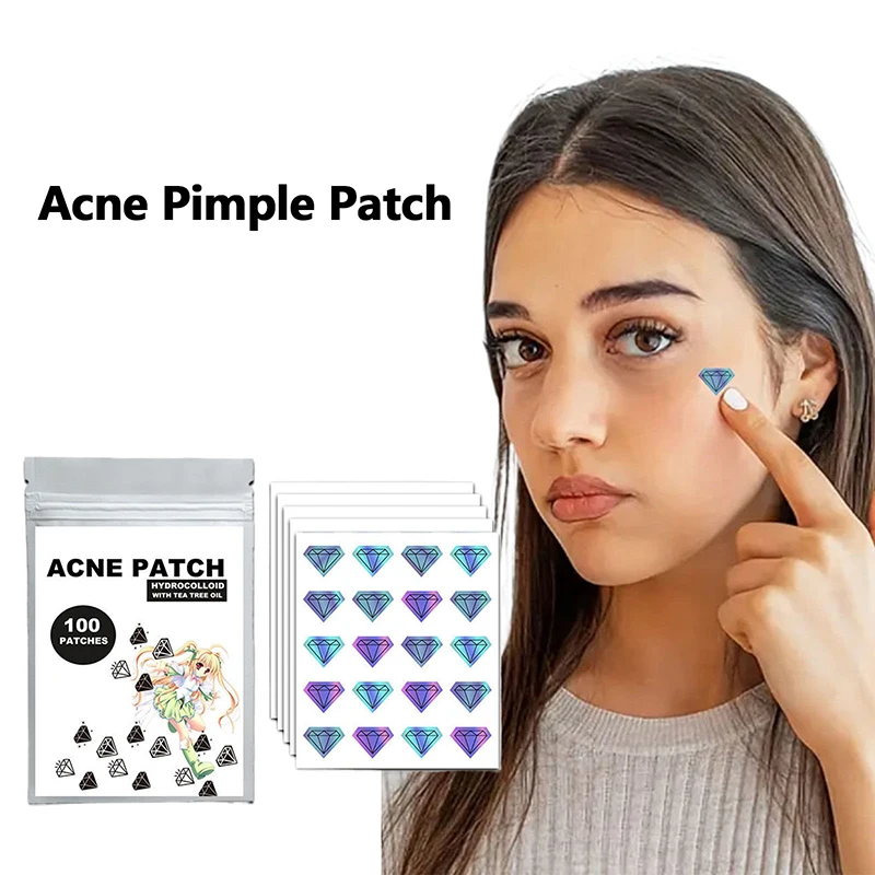 100 PCS/SET Diamond Pimple Patch Acne Colorful Invisible Acne Removal Skin Care Stickers Concealer Face Spot Beauty Makeup Tools