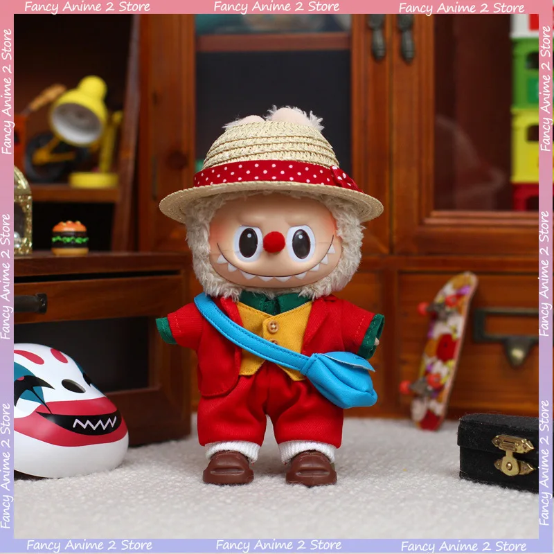 

Cute Circus Clown Costume Plush Doll Clothes Outfit with Shoes Bag Hat Accessories for V1 V2 V3 Labubu Doll DIY Fashion Clothing