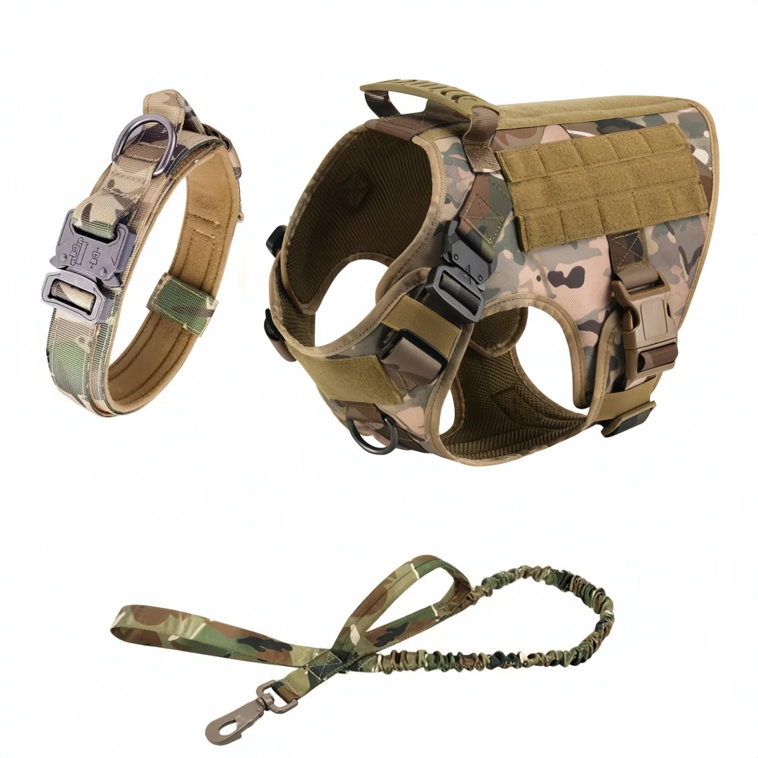 Großes Hundegeschirr und Leine-Set für Haustiere, Deutscher Schäferhund, Malinois, Trainingsweste, Hundegeschirr und Halsband-Set für alle Rassen, Hund – Detail 21