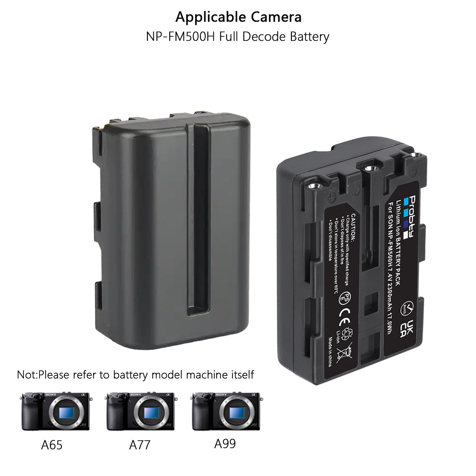 NP-FM500H NP FM500H Camera Battery + LCD USB Charger  Port for Sony A200 A200K A200W A300 A350 A450 a580