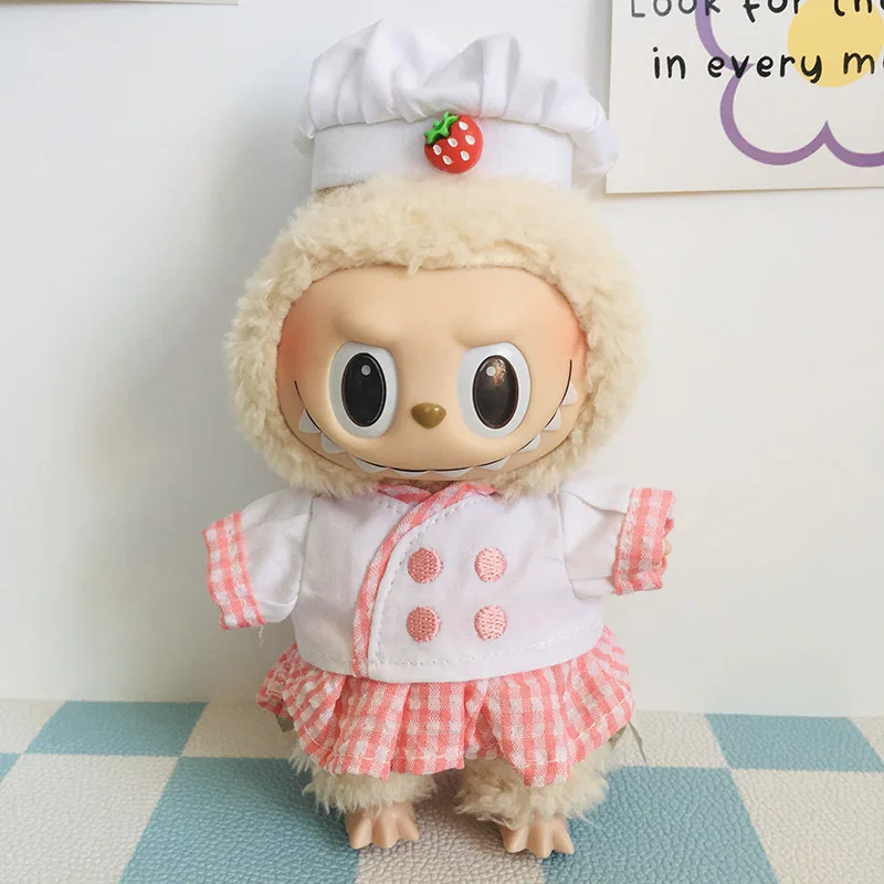 

17cm Cute Mini Plush Doll'S Clothes Outfit Accessories for Labubu Clothes Time to chill doll clothes