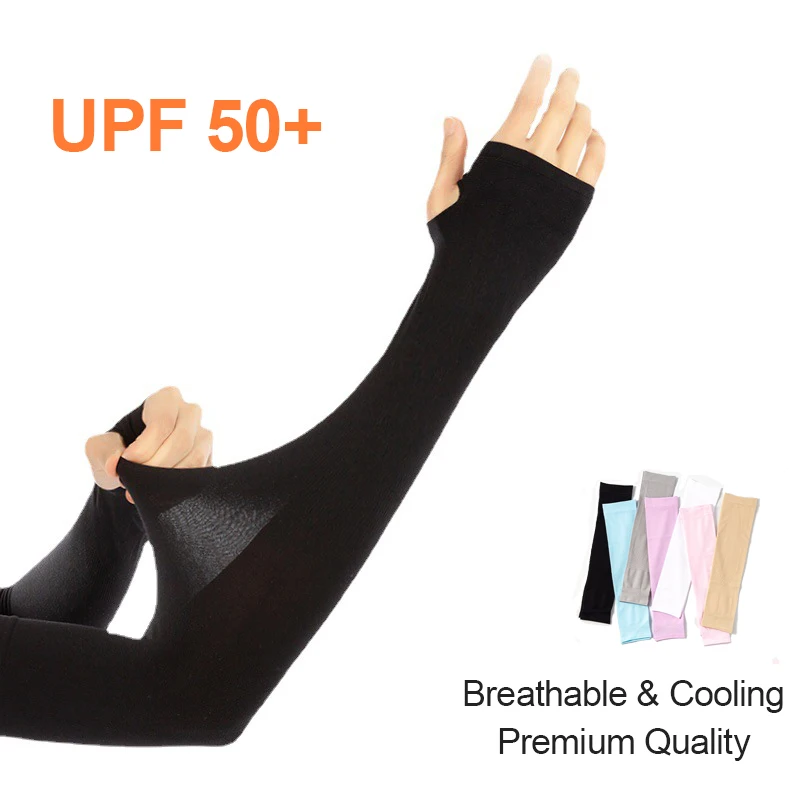 

UV Protection Arm Sleeves Cycling Summer Spring Men Women Cooling Driving Fishing Golf Breathable Stretchy Ice Silk Sleeves