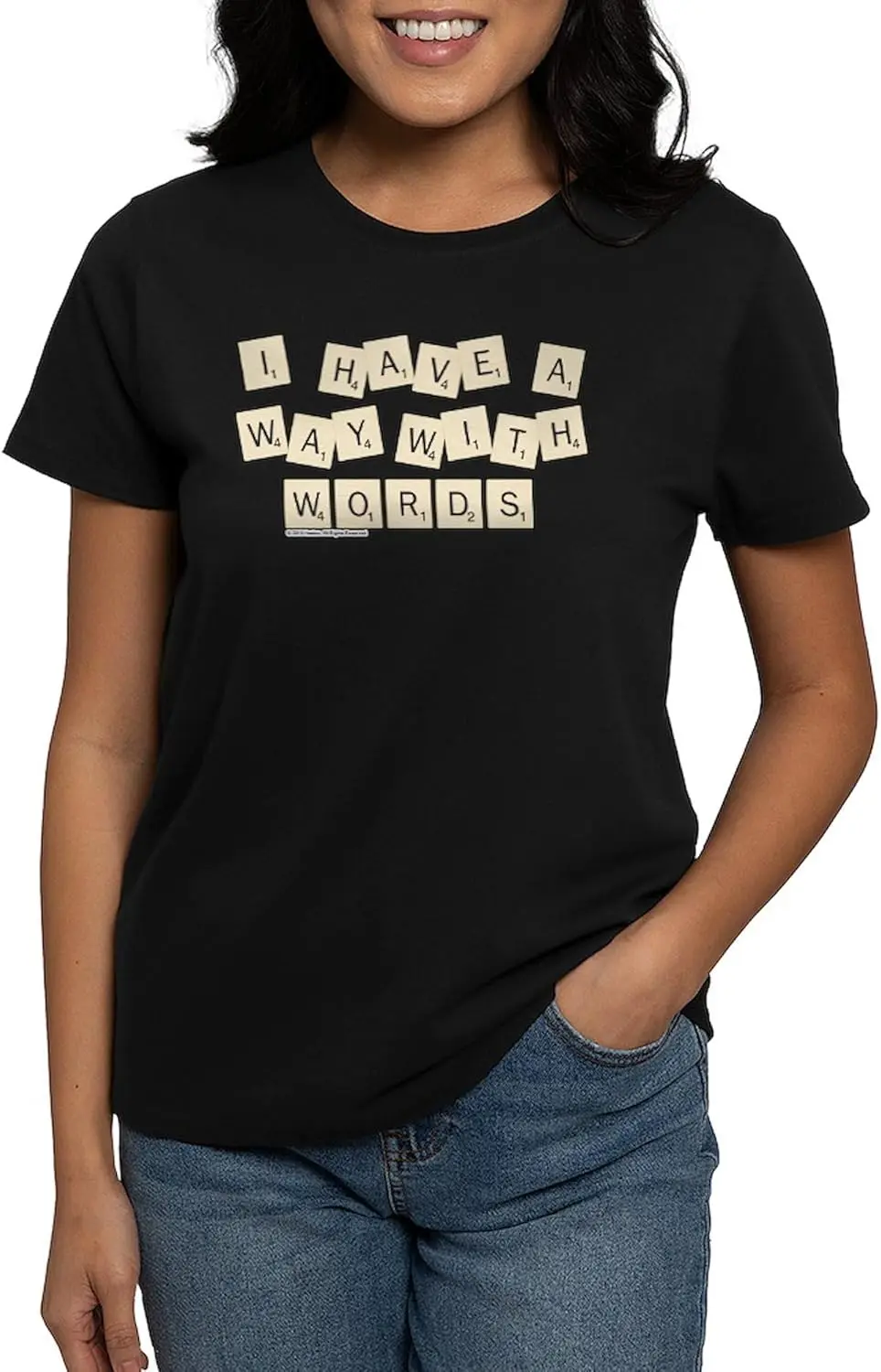 Cafetpress Scrabble Way with Words T-Shirt classica da donna T-Shirt da donna in cotone scuro