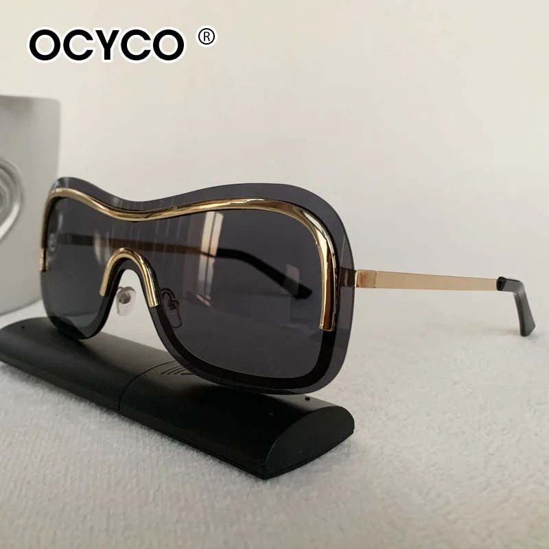 Übergroße Sonnenbrille mit Farbverlauf für Damen, beliebte Markendesigner-Sonnenbrille mit Schildlinse, großer Rahmen, einteilige Brille, UV400