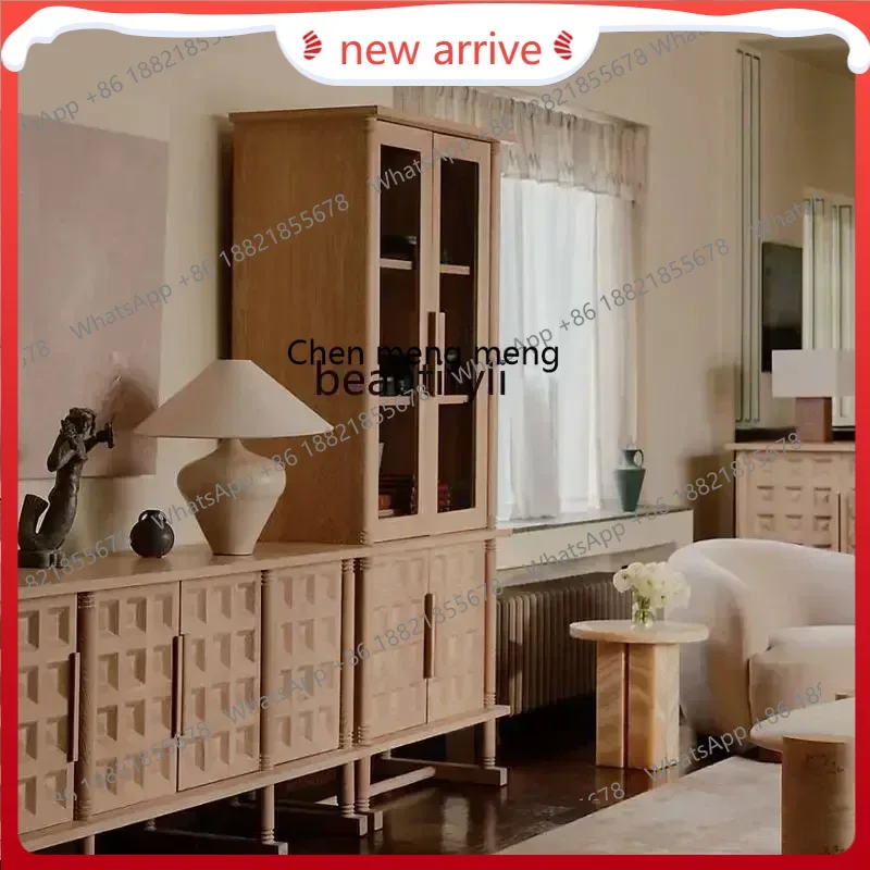 

SS new style ss7486 Retro solid wood dining side cabinet American style, display, small narrow cabinet by the wallss 7486
