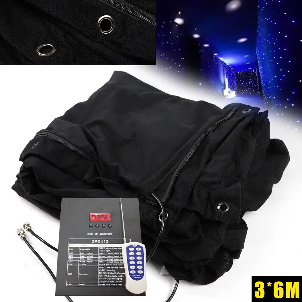 DMX512 LED Star Stage Backdrop 20x10FT LED Star Curtain Background Starry Sky