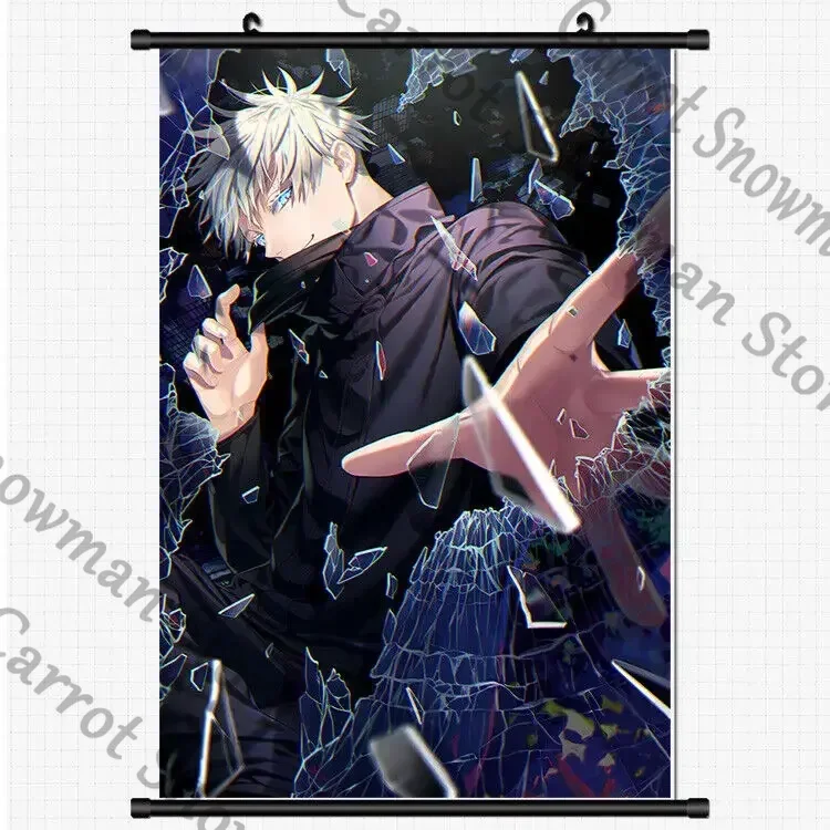 애니메이션 Jujutsu Kaisen Satoru Gojo 벽 배경 교수형 포스터 천 플래 카드 Cospaly 만화 공지 섬유 취재