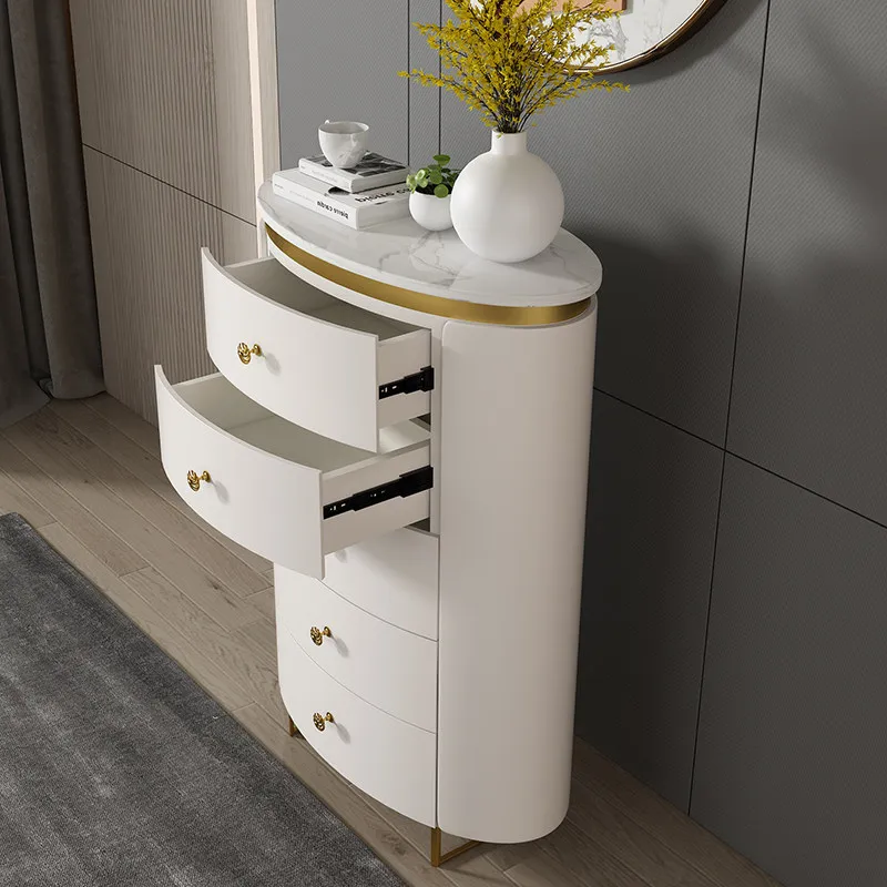 Light luxury chest of drawers Solid wood side cabinet against the wall Storage TV side cabinet Decorative cabinet Living room