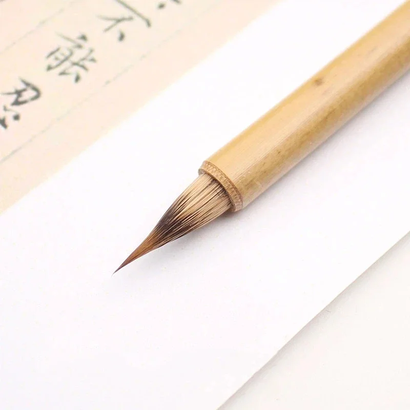 Rabbit Mixed Hair Calligraphy Brush Ling Copying Scriptures Fei Jing Small Regular Script Writing Brush Watercolor Outline Pen