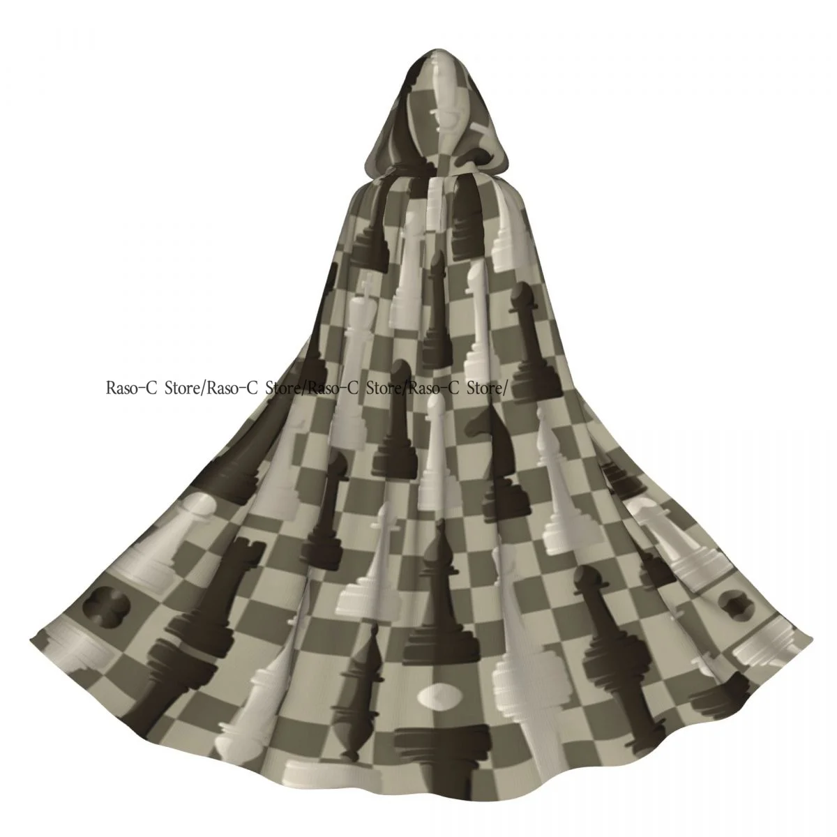 لوحة الشطرنج التوضيح مقنعين عباءة البوليستر للجنسين الساحرة الرأس زي التبعي #5