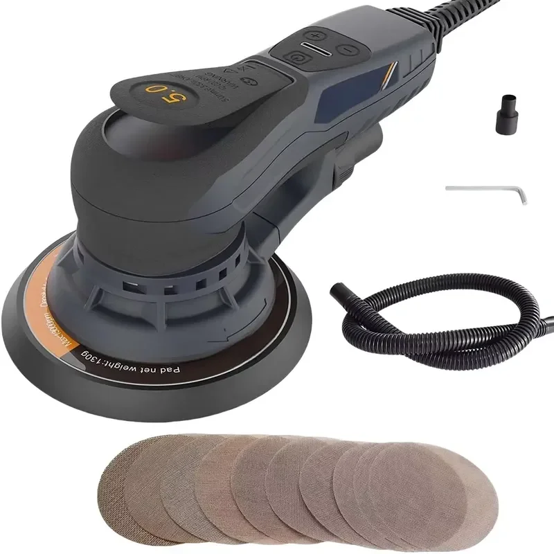6 Inch Electric Random Orbital Sander Power Dry Grinder Carbon Brush Dust-Free Grinding Machine for Car Putty Central Dry