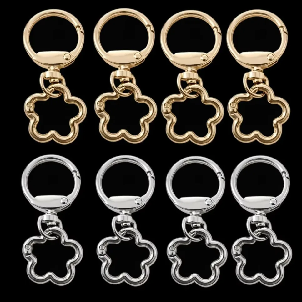 2/30/50Pcs Swivel Clasp Clip, Lobster Clasps with Flower Shape Keychain Clip Key Ring for Keychain Backpack Crafts accessories