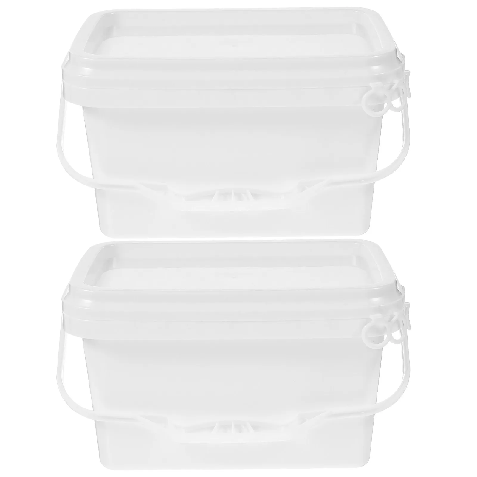 

2 шт. пластиковых ведер для краски с крышкой и ручкой, прямоугольные, эргономичный дизайн, для наружных работ, смешивания цветов и хранения