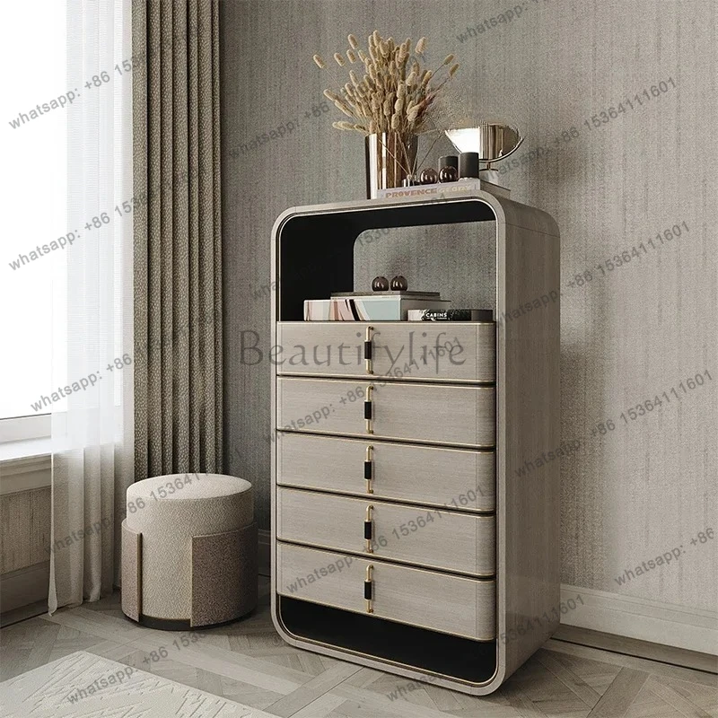 

D25 minimalist chest of drawers foyer home decoration light luxury locker solid wood Nordic side cabinet