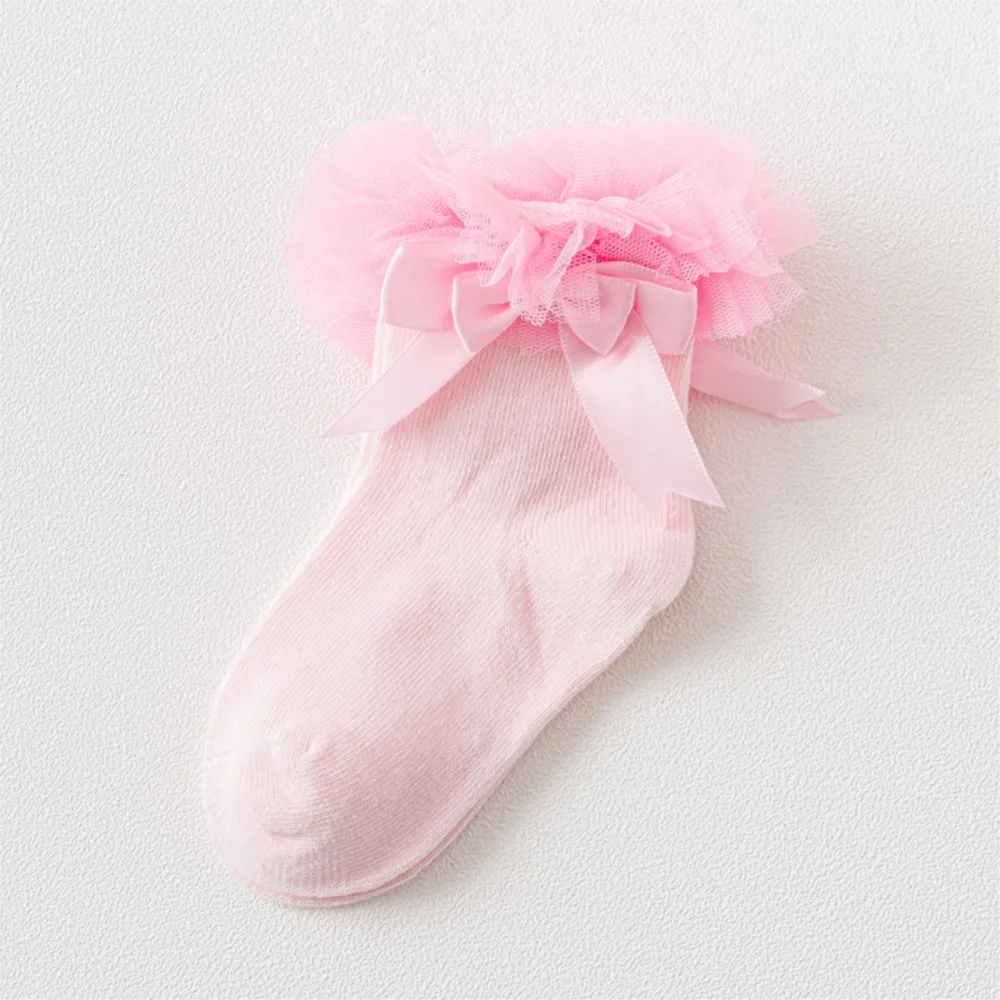 

Baby Girl Princess Kids Tutu Socks Short Girls Baby Socks Silk Ribbon Bowknot Lace Ruffle Cotton Girls Ankle Sock