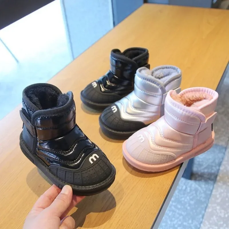 2024 New Fashion Children Casual Shoes for Girls Boys Cotton Snow Boots Warm Kids Boots Boy Winter Cotton Shoes Sneakers