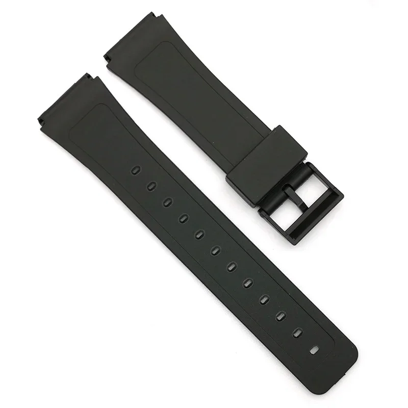 16mm 18mm 20mm Silicone Watch Strap for Casio W800H Black PU Resin Bracelet SGW400 F91W F84 F105/108/A158/168 AE1200/1300