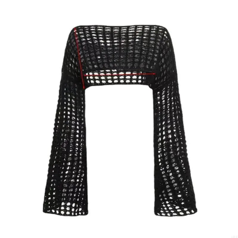 

Women Long Sleeve Knitted Solid Crop Top Round Neck Cropped Shirts Blouses