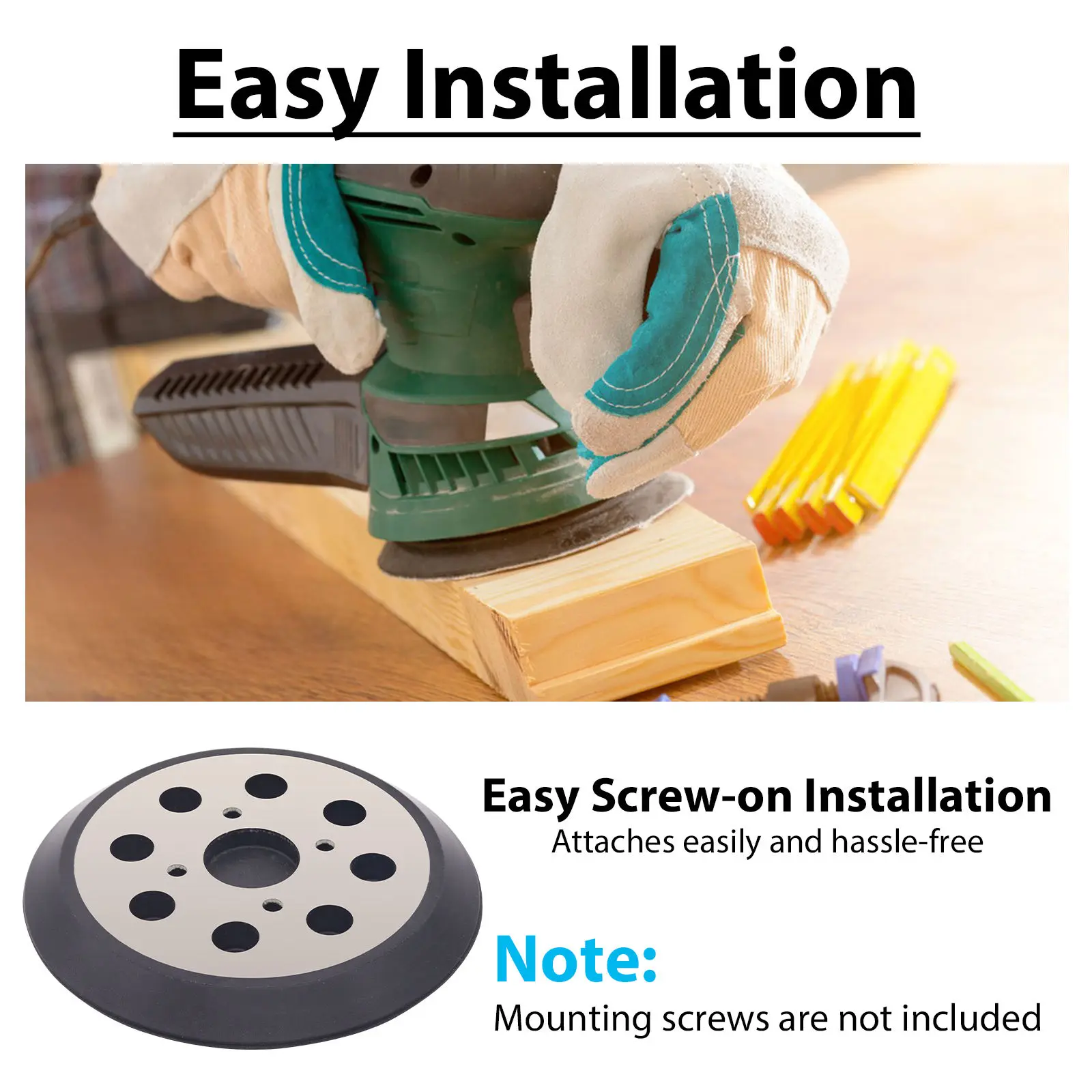 125mm Metal Sanding Pad 8 Holes Self-adhesive Polishing Base For Bosch Electric Sander Wood Auto Sanding view 3