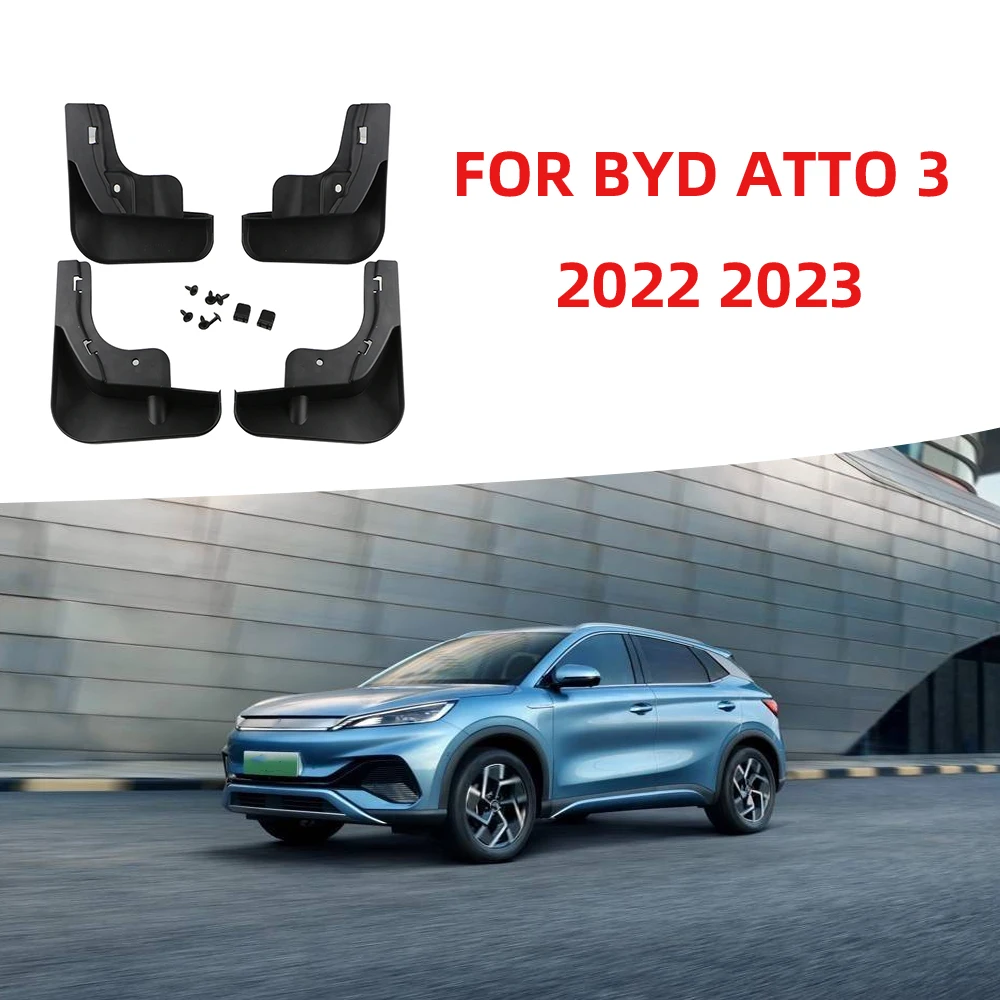 BYD Atto 3 EV 2021-2024 차량용 머드 플랩, 스플래시 가드, 머드 플랩, 전면 후면, 펜더 액세서리, 4 개  Best5