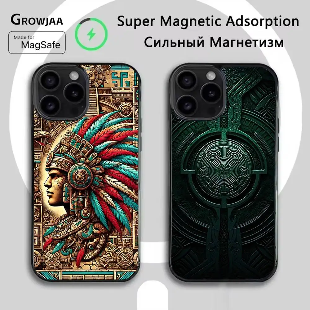 

Mayan Aztec Calendar Statue Magnetic Case: Compatible with IPhone 17,16,15,14,13,12,11,Pro,Max,Plus,Mini,SE4,E