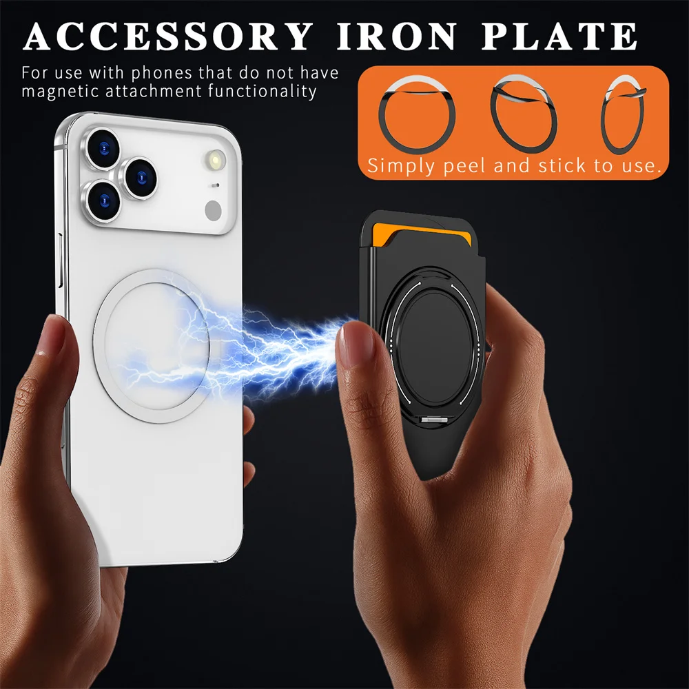 Magsafe Geldbörsenfach Kartenhalter Magnetischer Ständer für iPhone 17 16 15 18 Pro Max oder Samsung S26 S25 S24 Handy-Zubehör – Detail 5