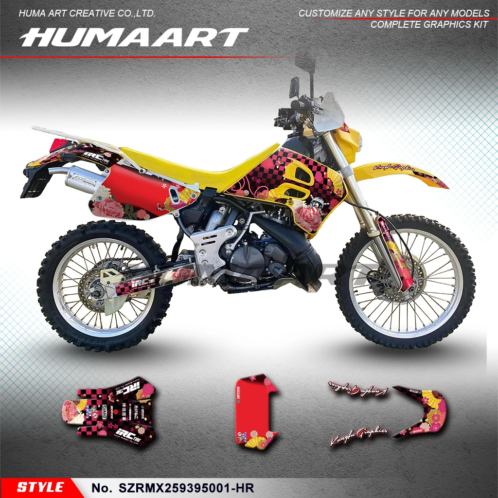 

HUMAART Dirt Bike Vinyl Decals Off-road Motocross Decals Stickers Kit for Suzuki RMX 250S 1993 1994 1995, SZRMX259395001-HR