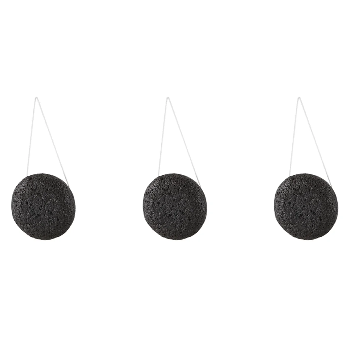 A71P 3X Konnyaku Jelly Fiber Maquillaje facial Almohadilla de lavado Esponja de limpieza Exfoliante-Negro
