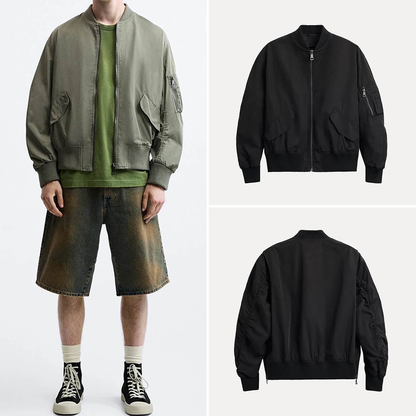 

Повседневная мужская универсальная верхняя одежда Pilot Sle Long Sve Jaet, осень 2023, Новое поступление, бренд Z, свободная посадка, молодежная мода