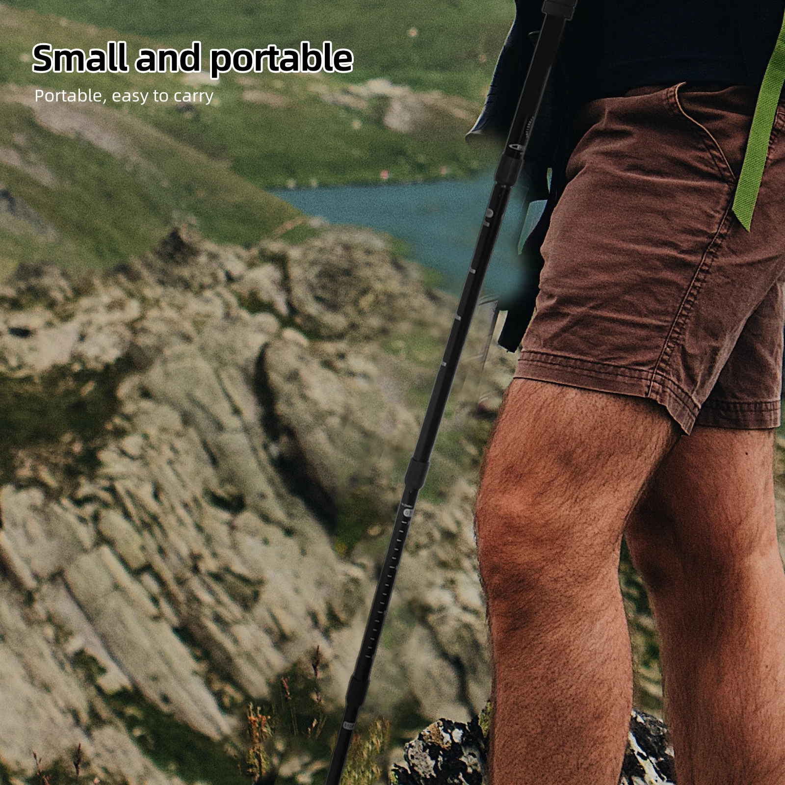 

Walking Stick Trekking Poles Elderly Hiking Sticks Straight Handle Climbing Adjustable Black Safety for Women