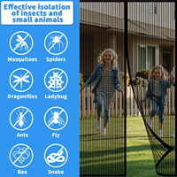 Magnetic Screen Door Hands Free Mesh Partition Heavy Duty Curtain Keeps Bugs Out Frame Hook & Loop Pet and Kid Friendly
