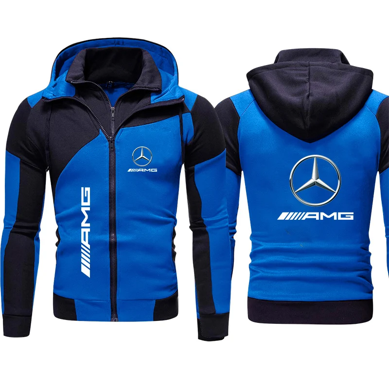 Men\'s Mercedes-Benz Motorcycle Jacket 2024 New Trendy Zipper Hoody Sweatshirt Casual Pullover Sportswear Mercedes-Benz Coat Tops