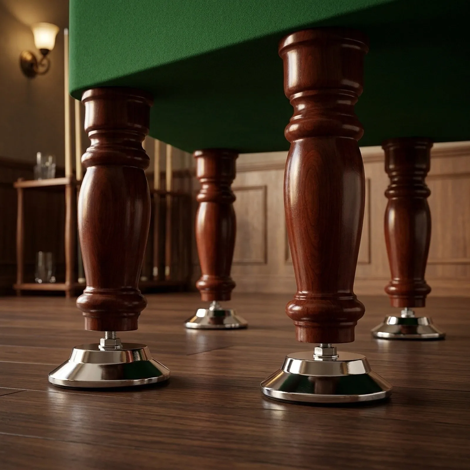 Table Leg Support Adjustable Leveling Risers 4PCS Set For Pool Tables 5 Inch Diameter Leveling Feet Compatible With Most Tables