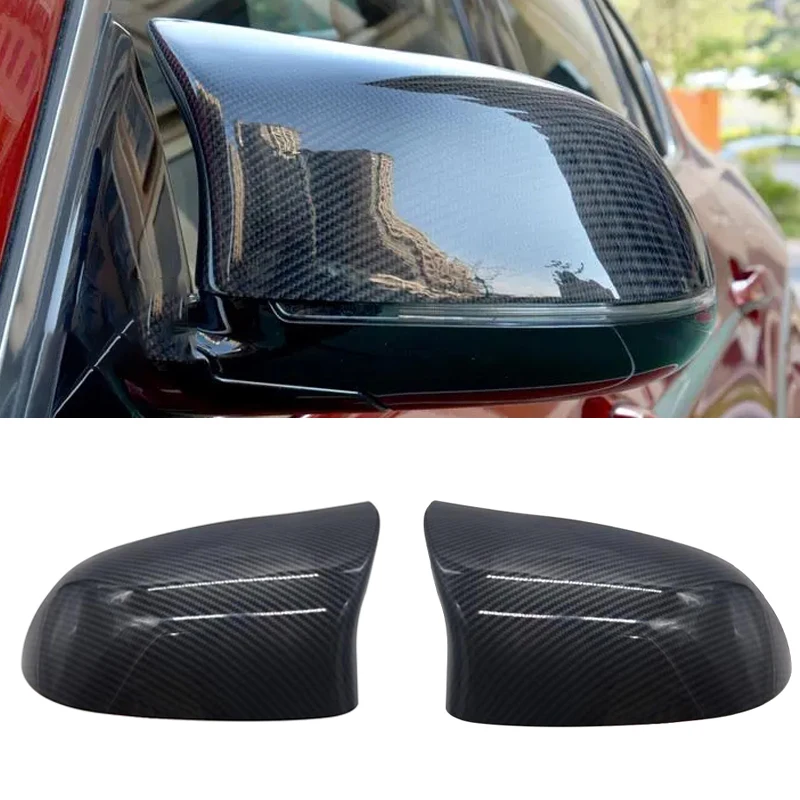 

Carbon Fiber Car Rear View Side Mirror Cover Rearview Mirrors Cap For BMW X3 X4 X5 X6 F25 F26 F15 F16Auto Gloss Black 14-18