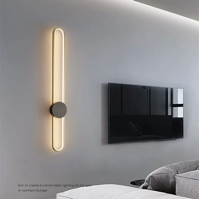 

Modern LED Long Wall Light Sconce Background Wall Lighting for Home Decoration Surface Mounted Light Fixtures