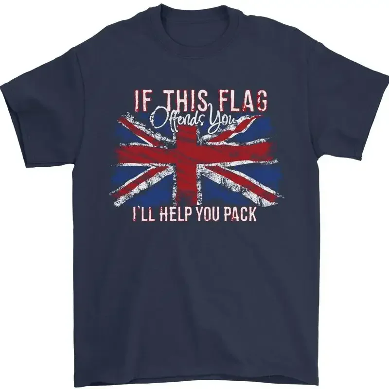 If this flag is offended Te Union Jack Brittany men's 100% cotton t-shirt