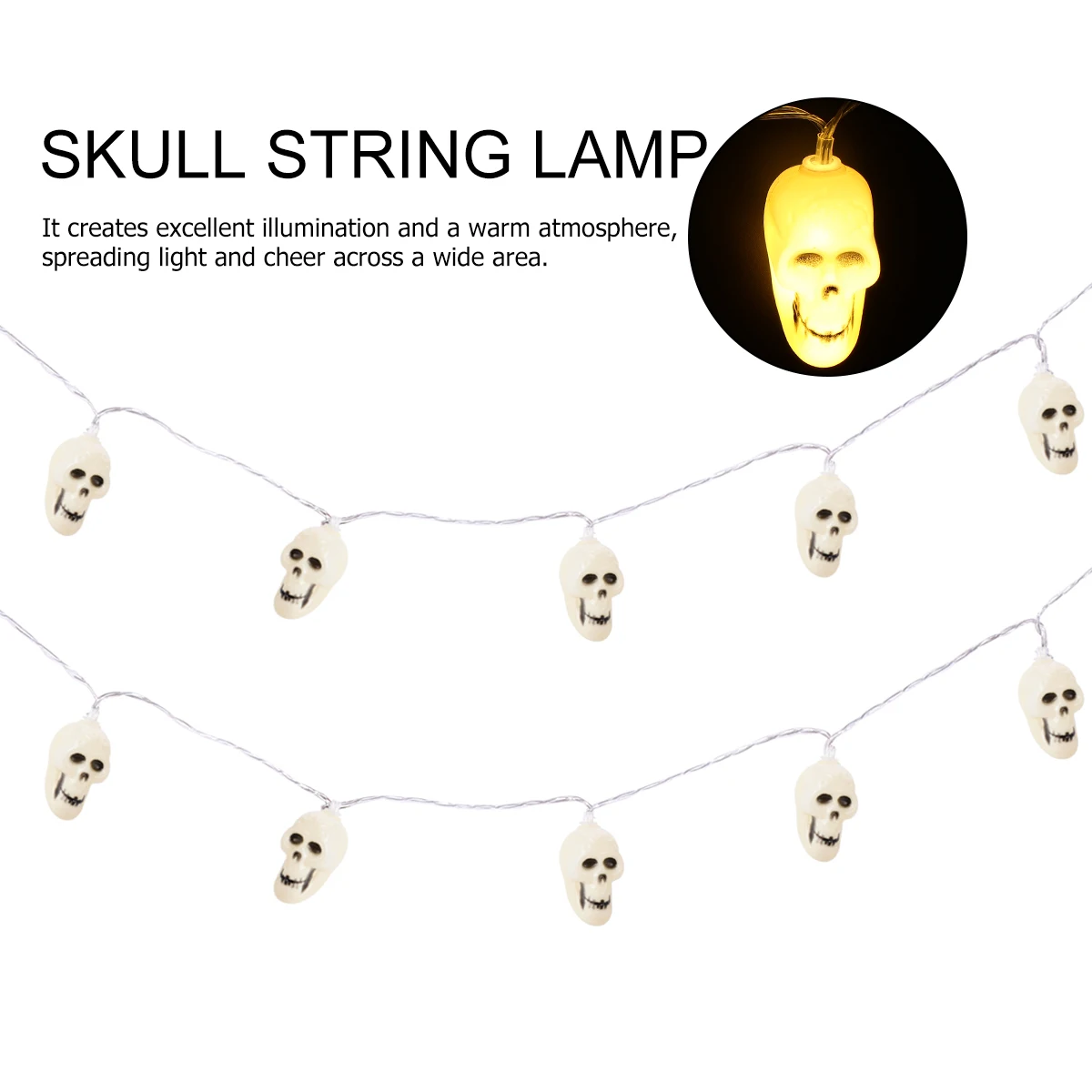 

Skull String Lights Halloween Decor Outdoor Decoration Decorations Decorative Strung Indoor
