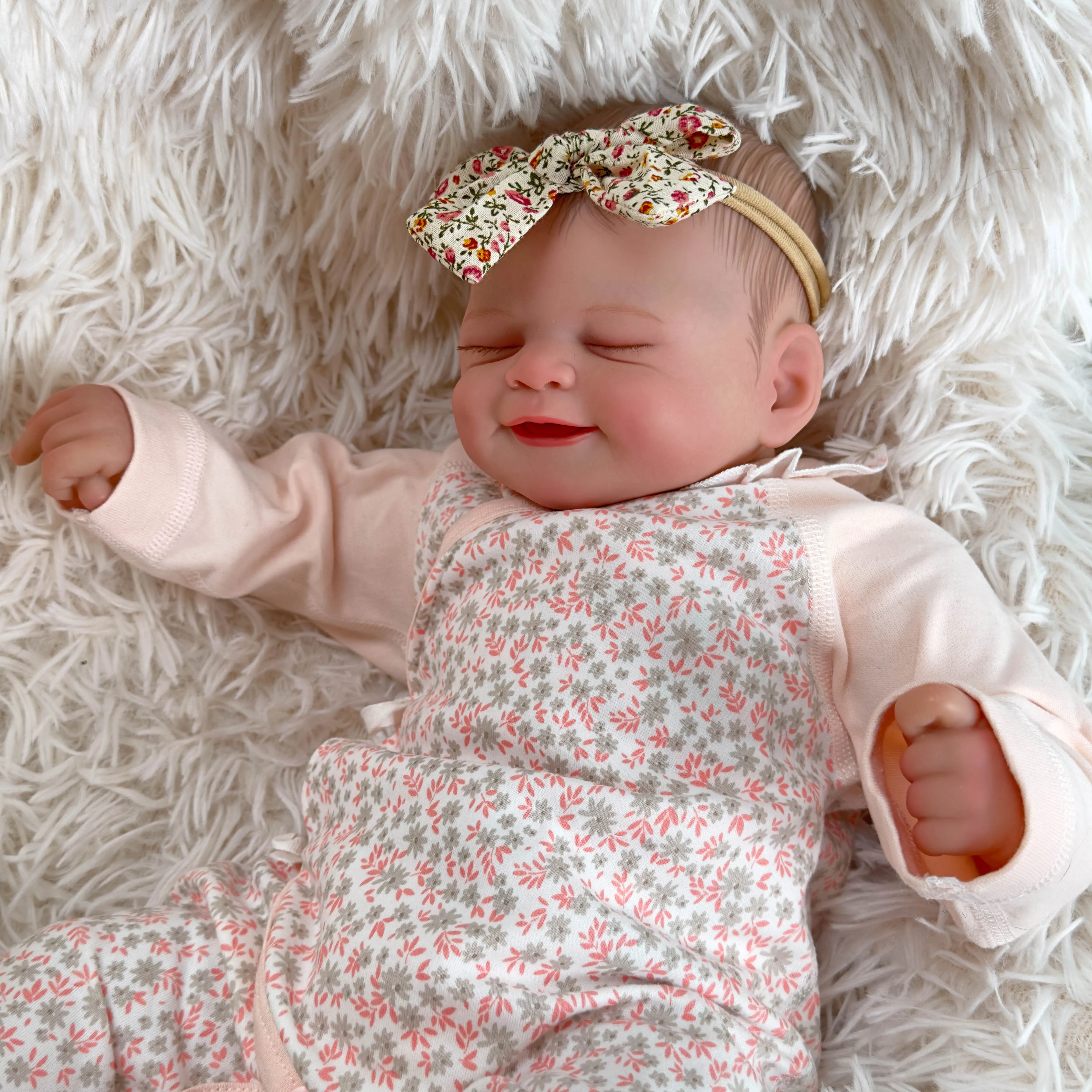 

NPK 19inch Already Painted Finished Reborn Baby Doll Alisha Same As Picture Lifelike Soft Touch 3D Skin Hand-Draw Hair Visible