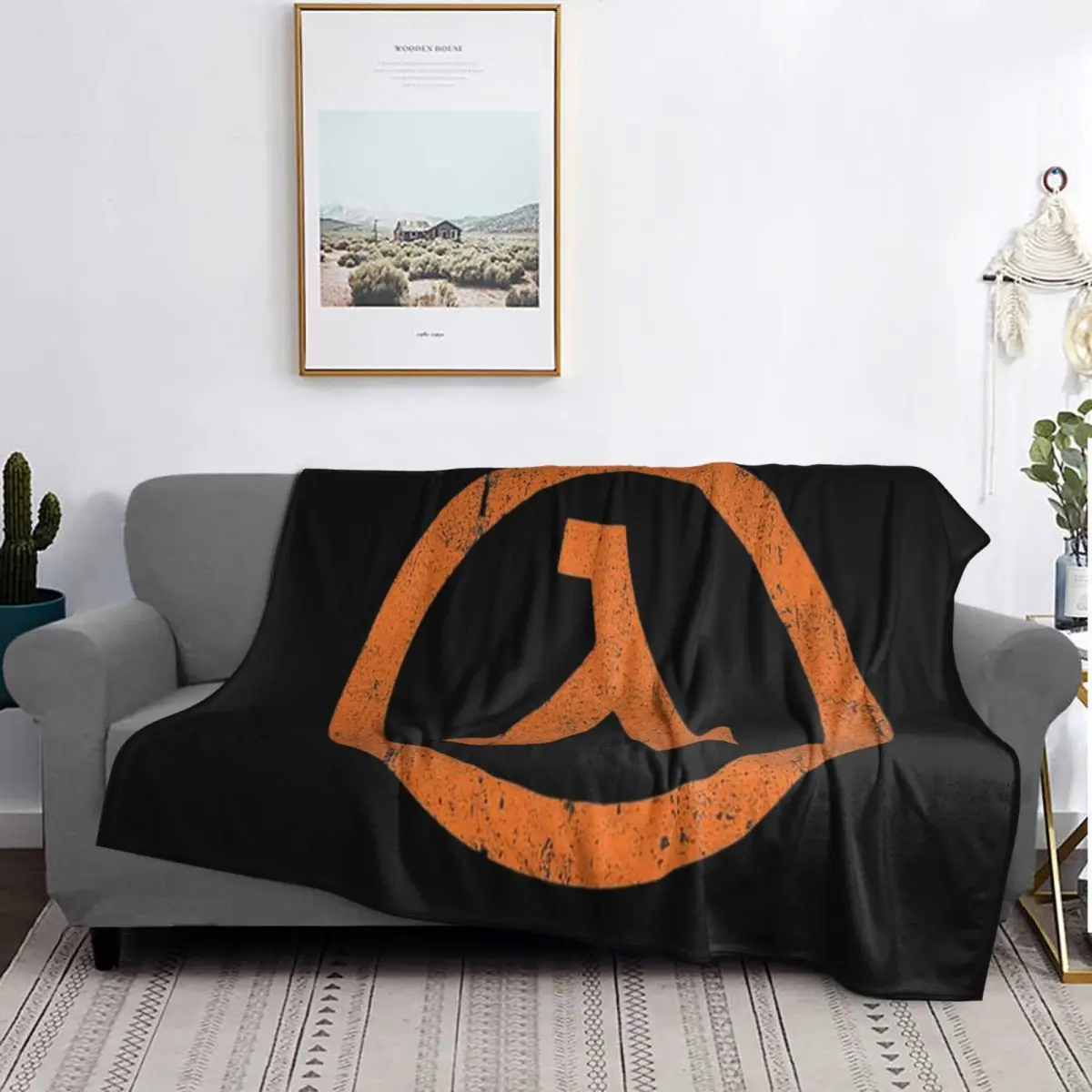 

Half Life Lambda Symbol Blanket Soft Warm Flannel Throw Blanket Bedding for Bed Living room Picnic Travel Home Couch