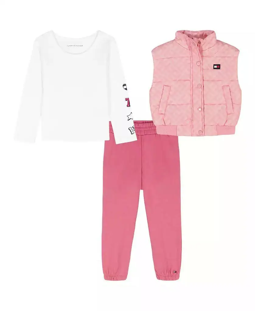 تومي هيلفيغر | طقم سترة وتي شيرت وركض للفتيات 2T-6X مكون من ثلاث قطع #1
