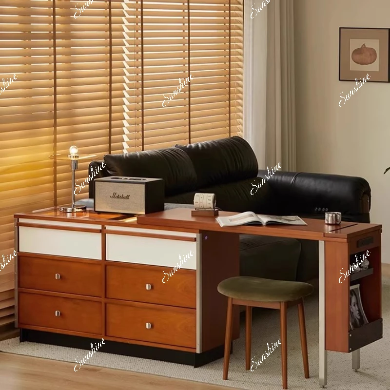 

Medieval style solid wood dresser, chest of drawers, integrated small apartment bedroom, bedside storage