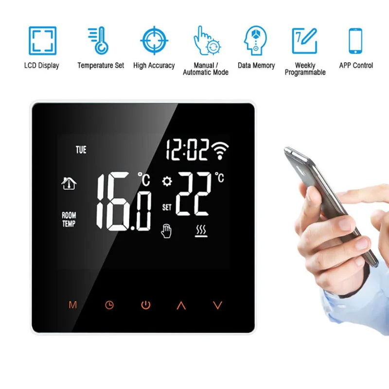 واي فاي منظم حرارة ذكي التدفئة الأرضية الكهربائية المياه/الغاز المرجل متحكم في درجة الحرارة #2