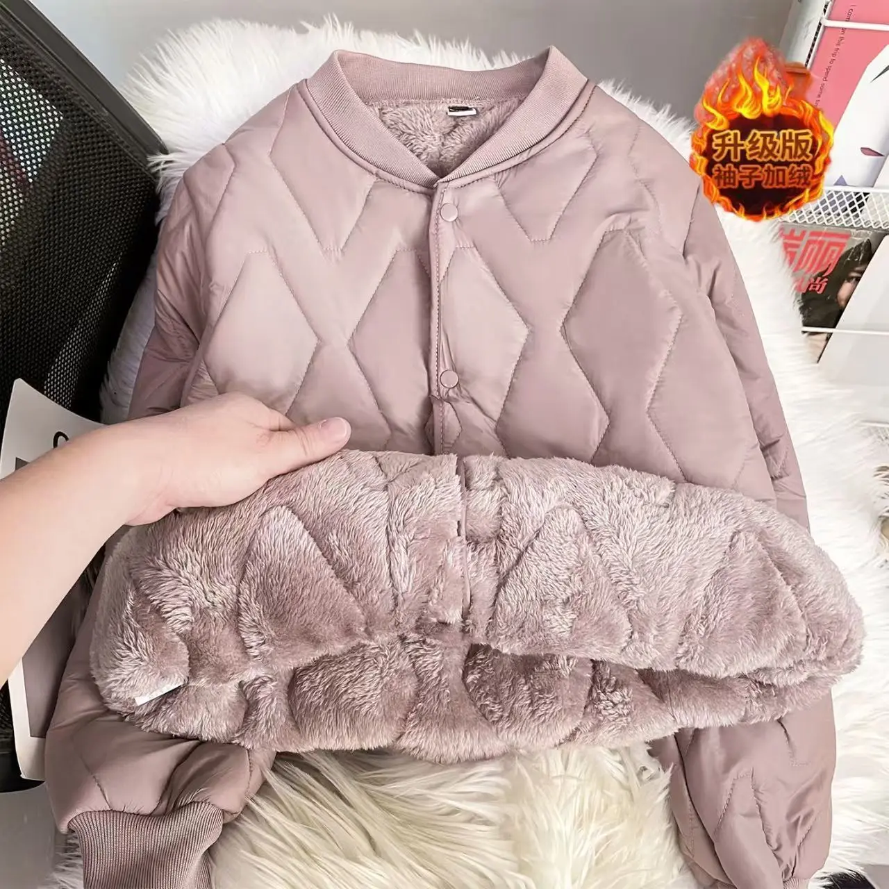 Liner Cotton-Padded Clothes Thickened Warm Down Cotton Jackets Cold-Proof Down Cotton-Padded Clothes Winter Jacket Khaki OutCoat